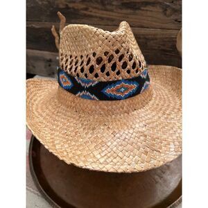 AZTEC WESTERN SOUTHWEST BLACK RED HAT BAND WESTERN STRETCH RODEO CHRISTMAS